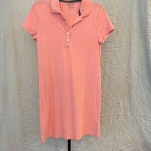 Nautica Pink Button Down Polo Dress - Small